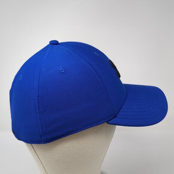Under Armour Fitted Baseball Cap Blue Large Embroidered Vented Holes 6 Panel - Picture 5 of 9